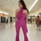 Draped Tube Solid Jumpsuit